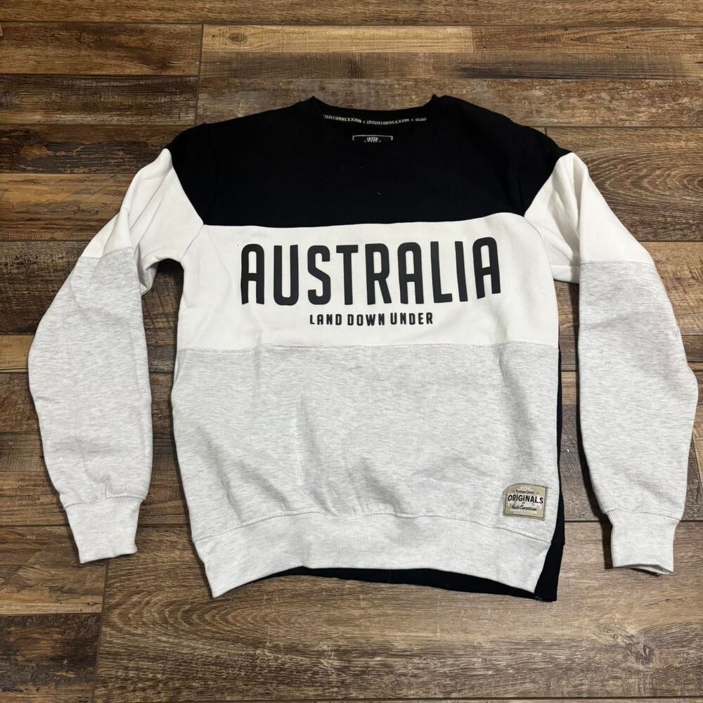 AUSTRALIA Melbourne Smalll White Grey Unisex Women's Men's Colorblock Sweatshirt